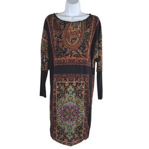 Fuzzi Mesh Dress‎ Womens Small Paisley Multicolored Long Sleeve TP-3521